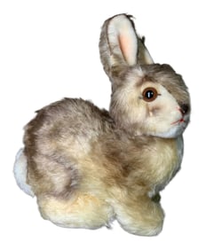 Vintage German STEIFF Wool Pummy the Rabbit Articulated Head Stuffed Animal Toy with Tags