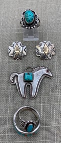 Native American & Designer Crafted Sterling Silver, 14k Gold & Turquoise Jewelry Collection
