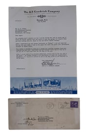 1939 B F Goodrich Co. Bendix Field New Jersey Blimp Accident Letter
