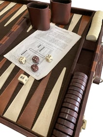 Mid Century Backgammon Boardgame in Portable Storage Case
