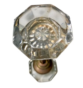 14 pc Antique Glass & Faceted Crystal Mercury Glass Detailed Door Knobs