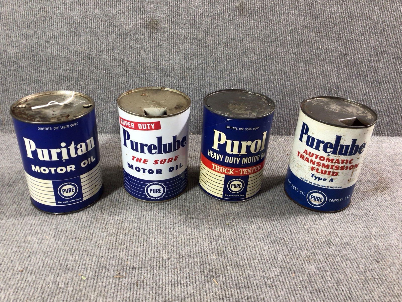 4- Various Pure Motor Oil 1qt cans (1 of 5)