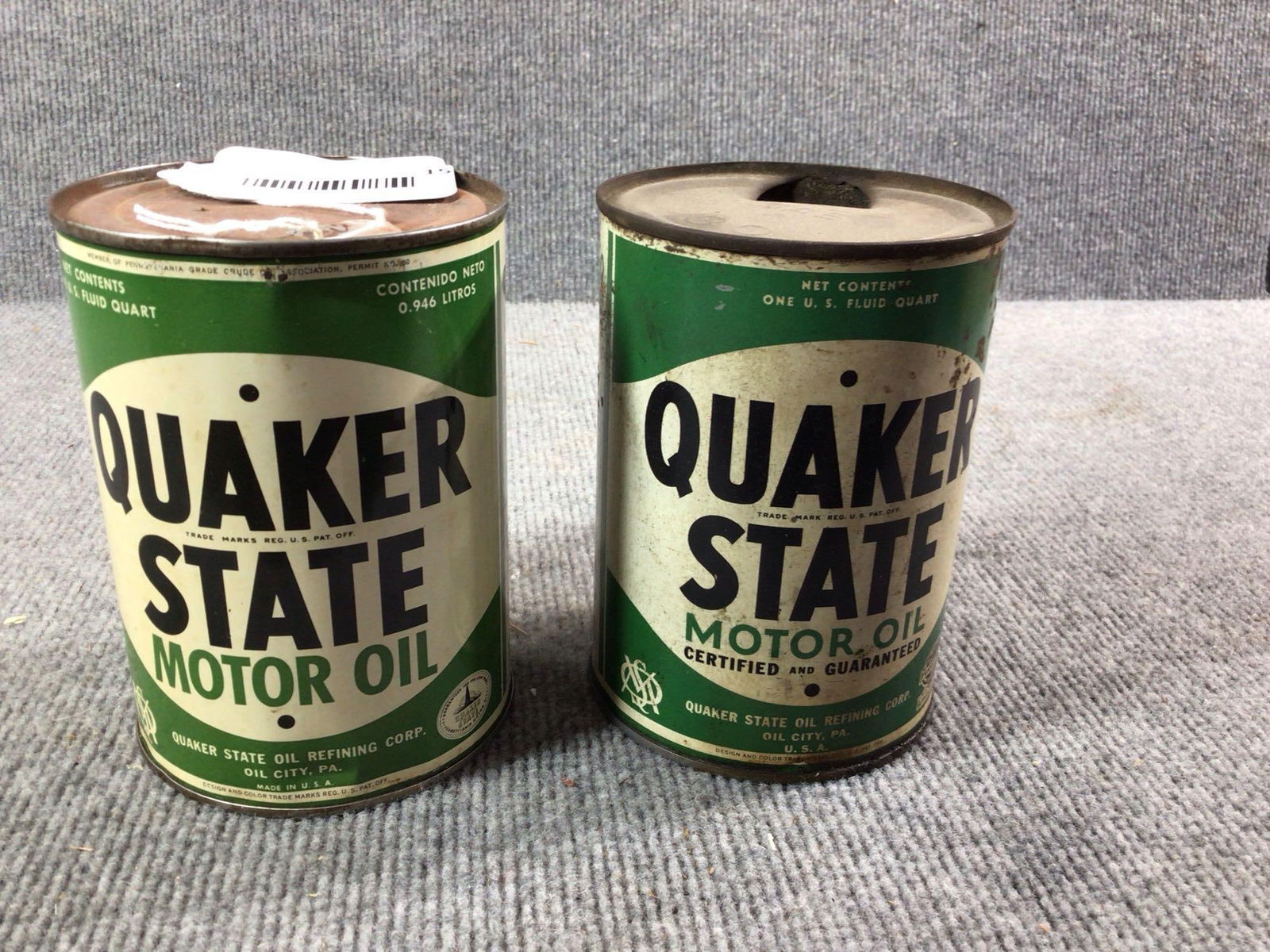 2- Quaker State Motor Oil 1qt cans (1 of 7)