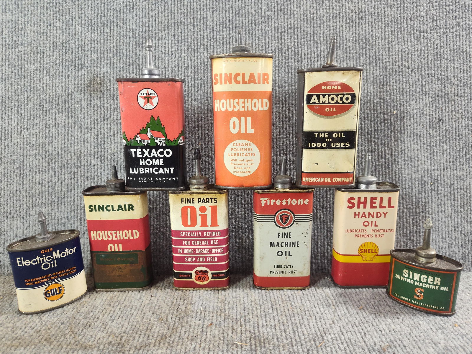 Great lot of 9- Various lead-top handy oilers (1 of 4)