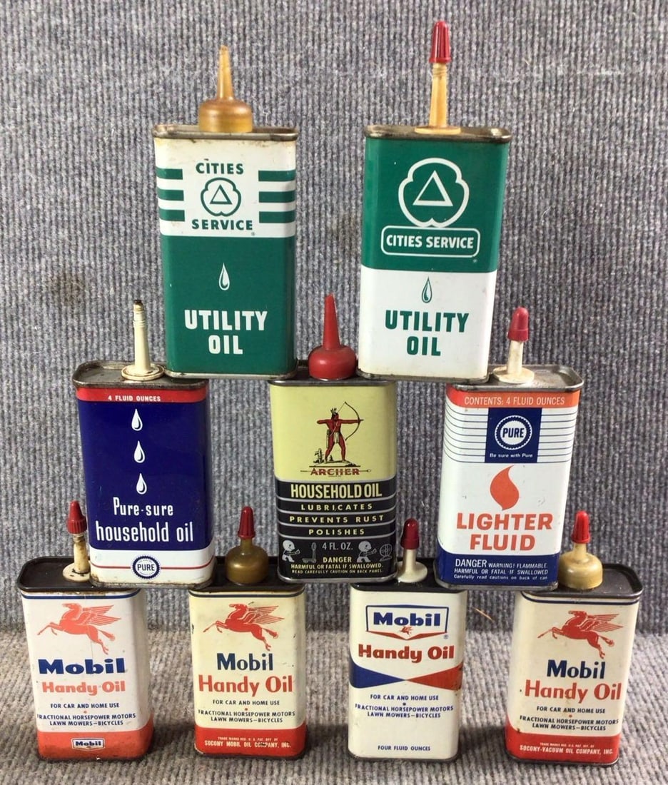 Nice lot of 9- various handy oilers (1 of 7)