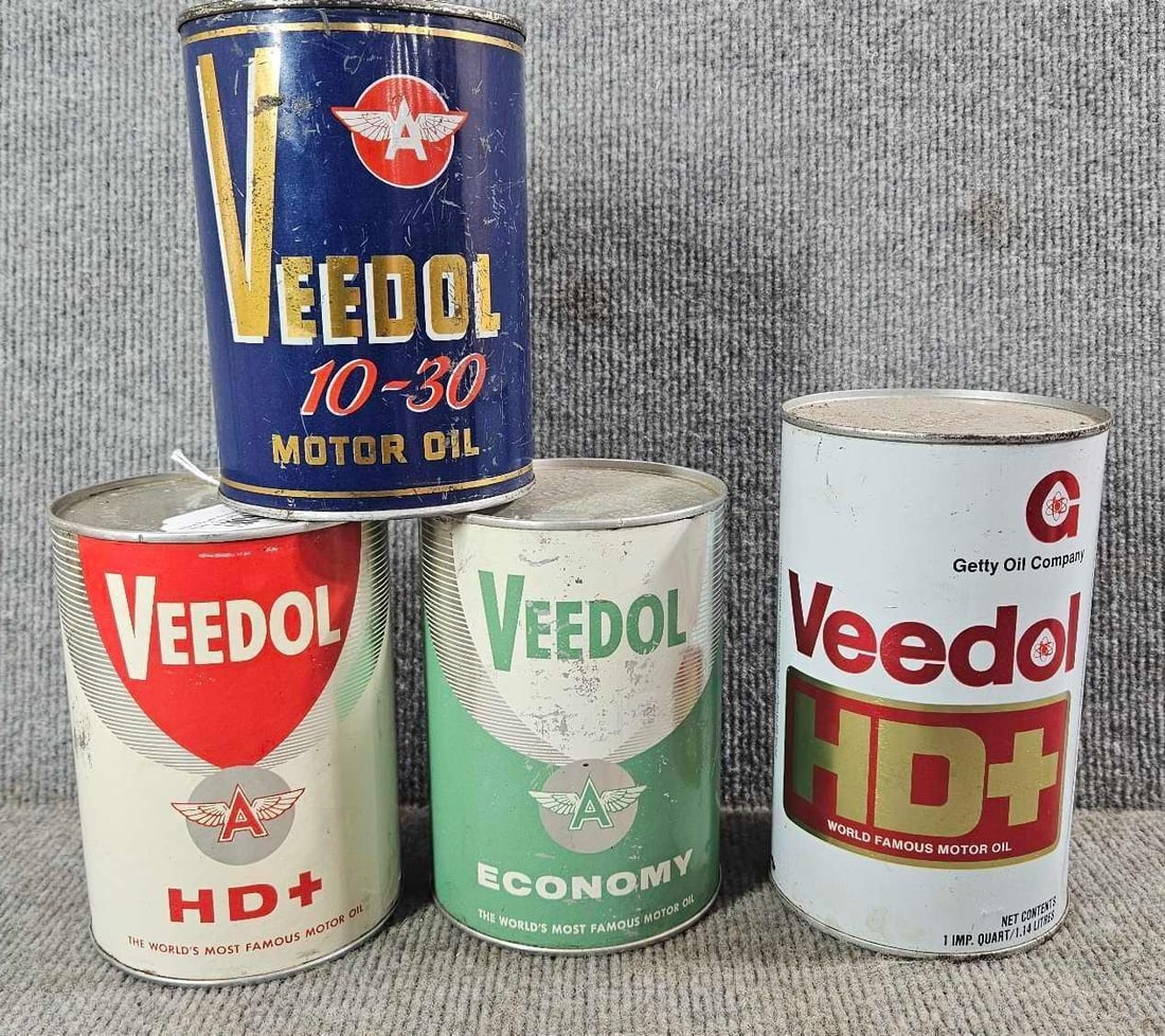 4- Various Veedol 1qt cans (1 of 4)