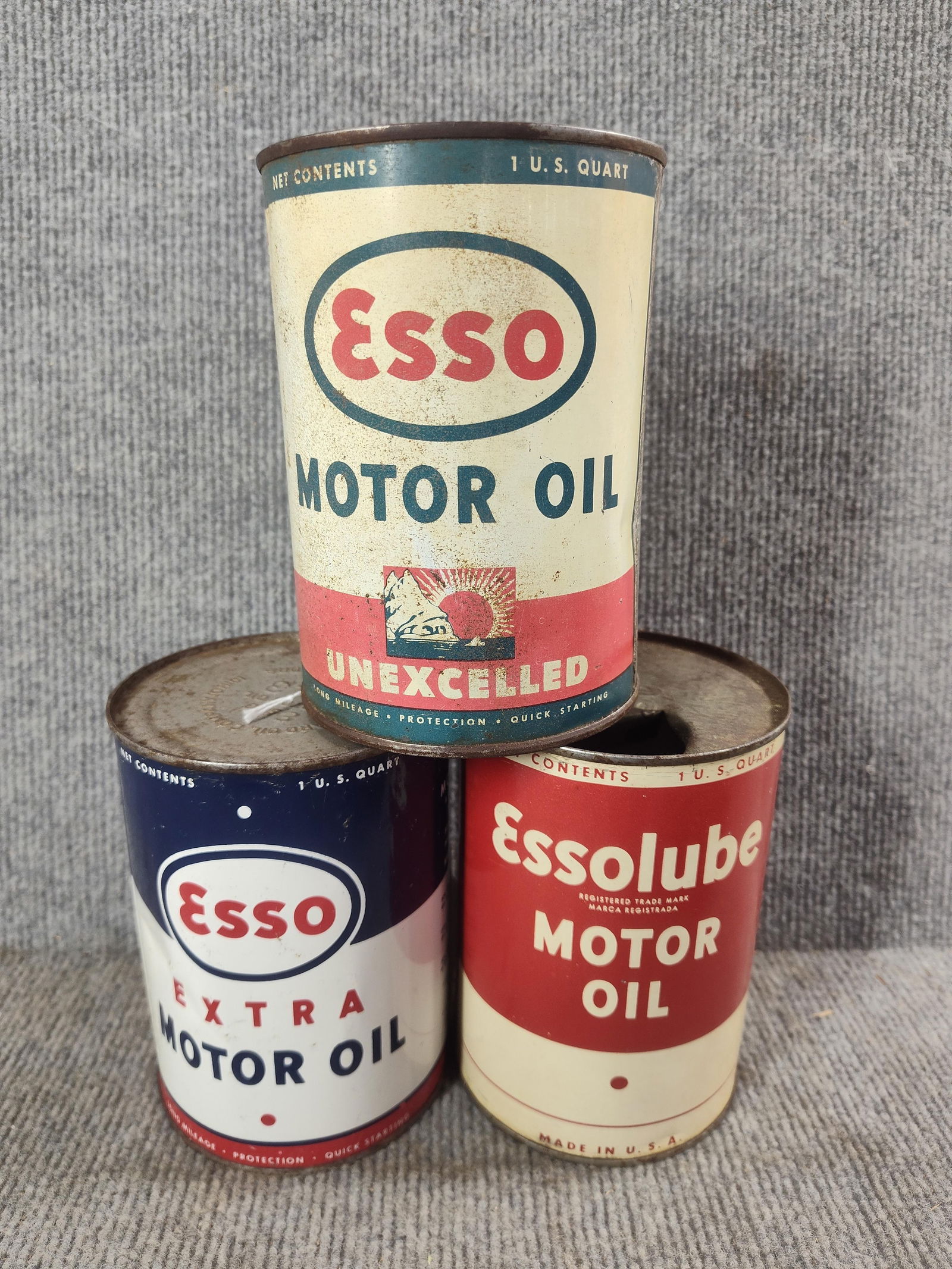 3- Various Esso Motor Oil 1qt cans (1 of 4)