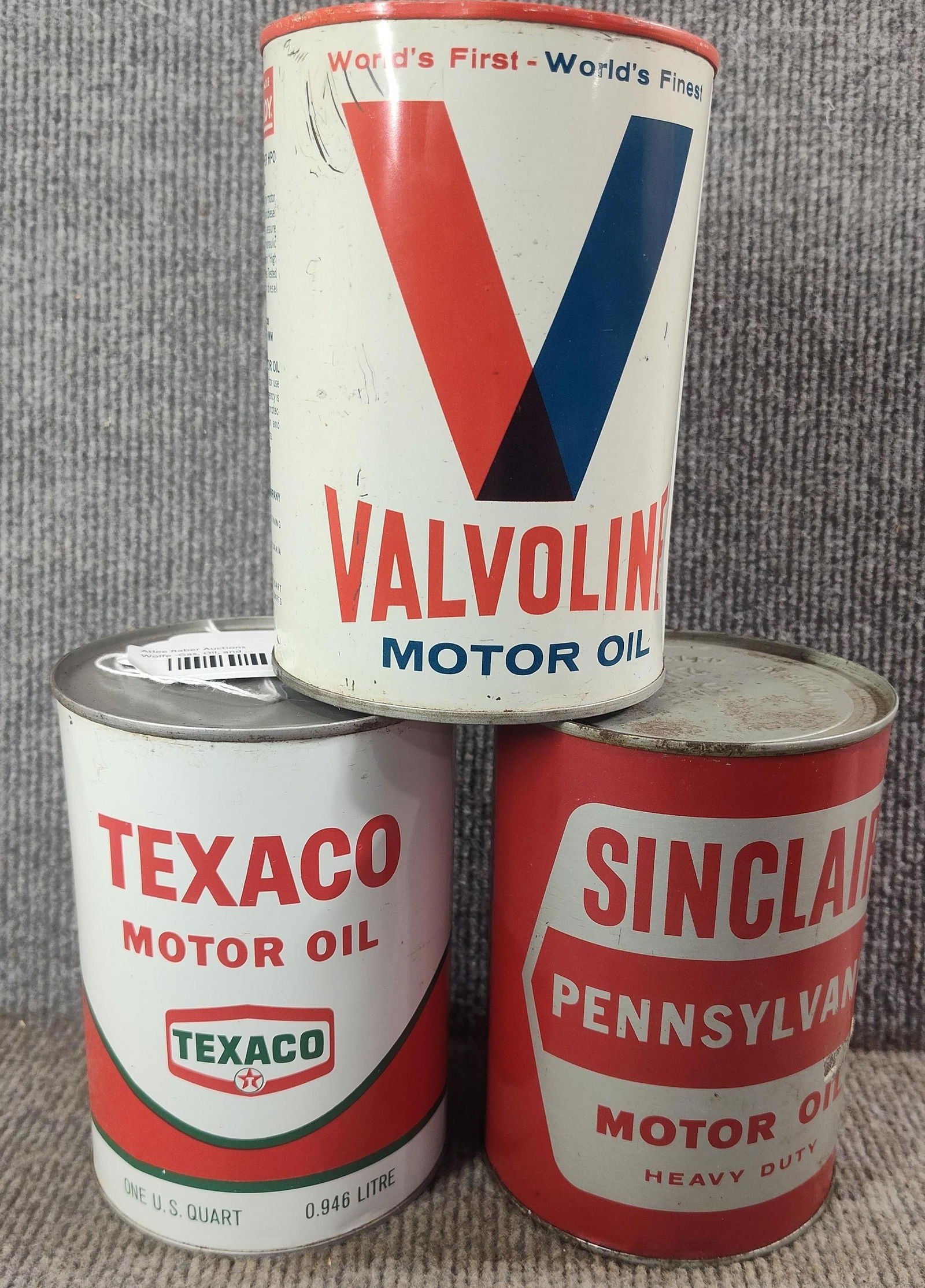 Texaco, Sinclair & Valvoline unopened 1qt cans (1 of 4)
