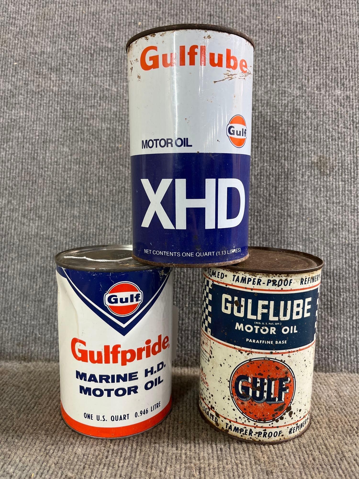 3- Various Gulf 1qt cans (1 of 4)
