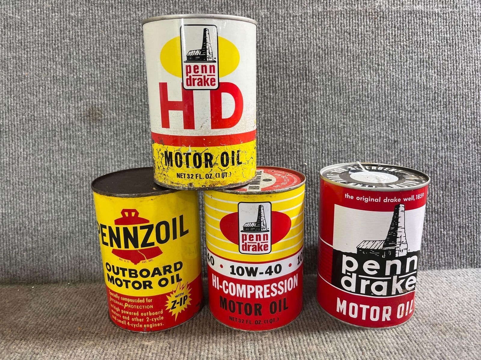 3- Penn-Drake & Pennzoil Outboard unopened 1qt cans (1 of 3)
