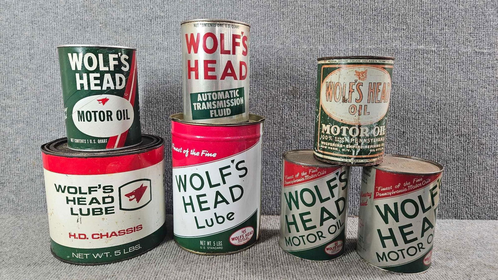 7- Various Wolf's Head cans (1 of 5)