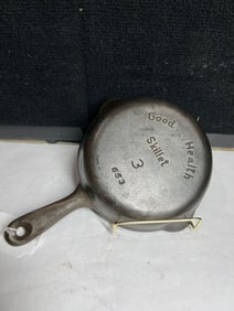 Pair of #3 Good Health Cast Iron Skillets