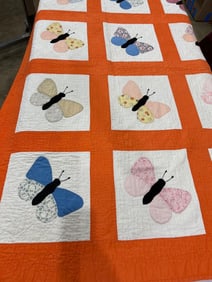 Hand Stitched Butterfly Quilt
