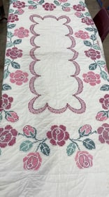 Embroidered Rose Quilt