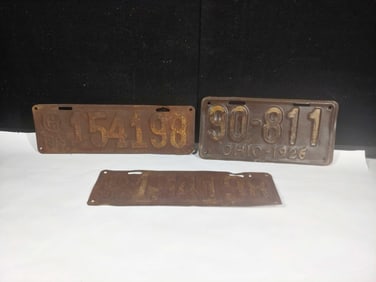 1919 & 1926 Ohio License Plates