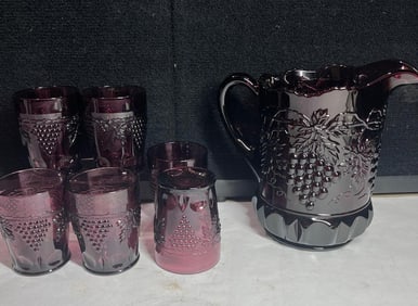 Mosser Purple Amethyst Grape Vine Water Set