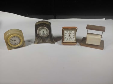Art Nouveau & Marble Clocks, Receipt holder & Travel Alarm