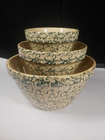 RRP Roseville Spongeware Mixing Bowls