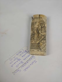 Japanese Wakizashi Style Carved Bone Handle