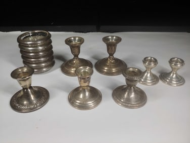 Sterling Silver Candle Holders & Coasters