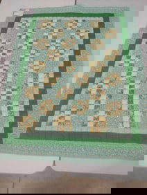 Hand Stitched Country Garden Patchwork Quilt