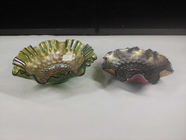 Fenton Coin Dot Ruffled Edge Dishes