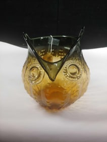 Hand Blown Owl Vase