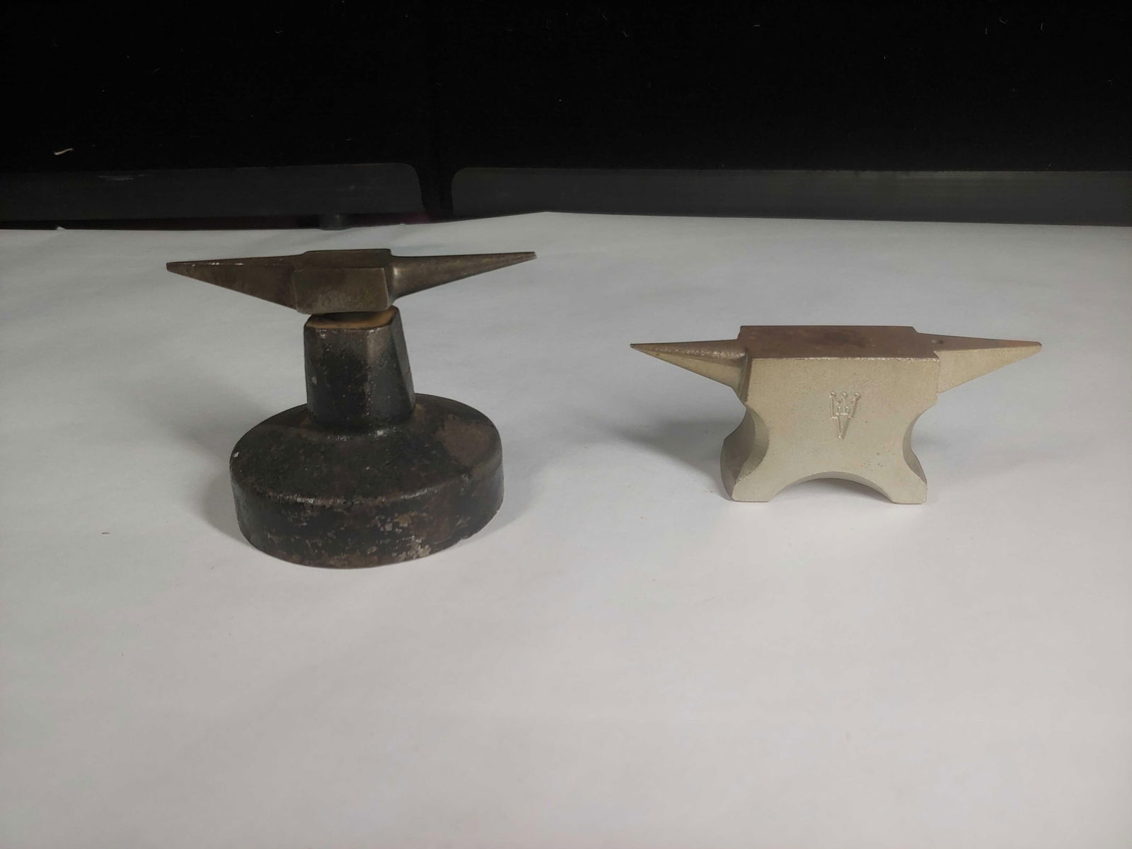 Miniature Jewelers Anvils: One is made in W. Germany. 3.5 to 4.5 inches long