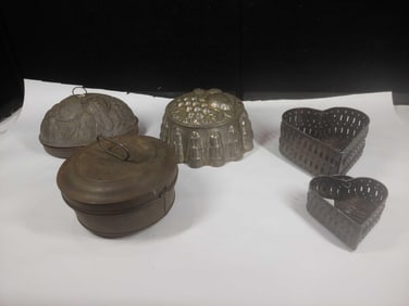 19th Century Tin Molds & Strainers