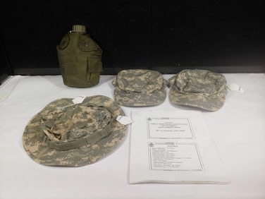 Gi Digital Camo Hats, Vietnam Canteen, and 1st Cavalry Deployment Manual