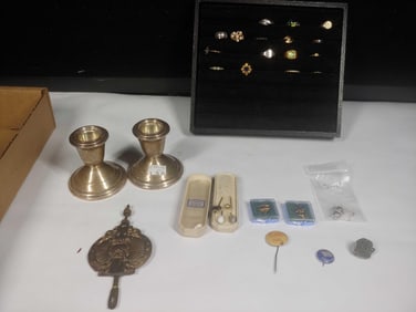 Sterling Candlesticks, Rings & Pins