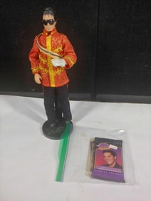 Michael Jackson Action Figure & Elvis Presley Cards