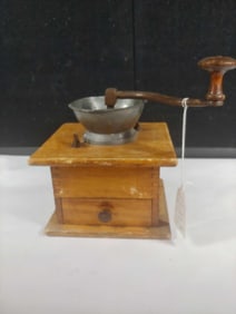 Early Pewter Top Coffee Mill