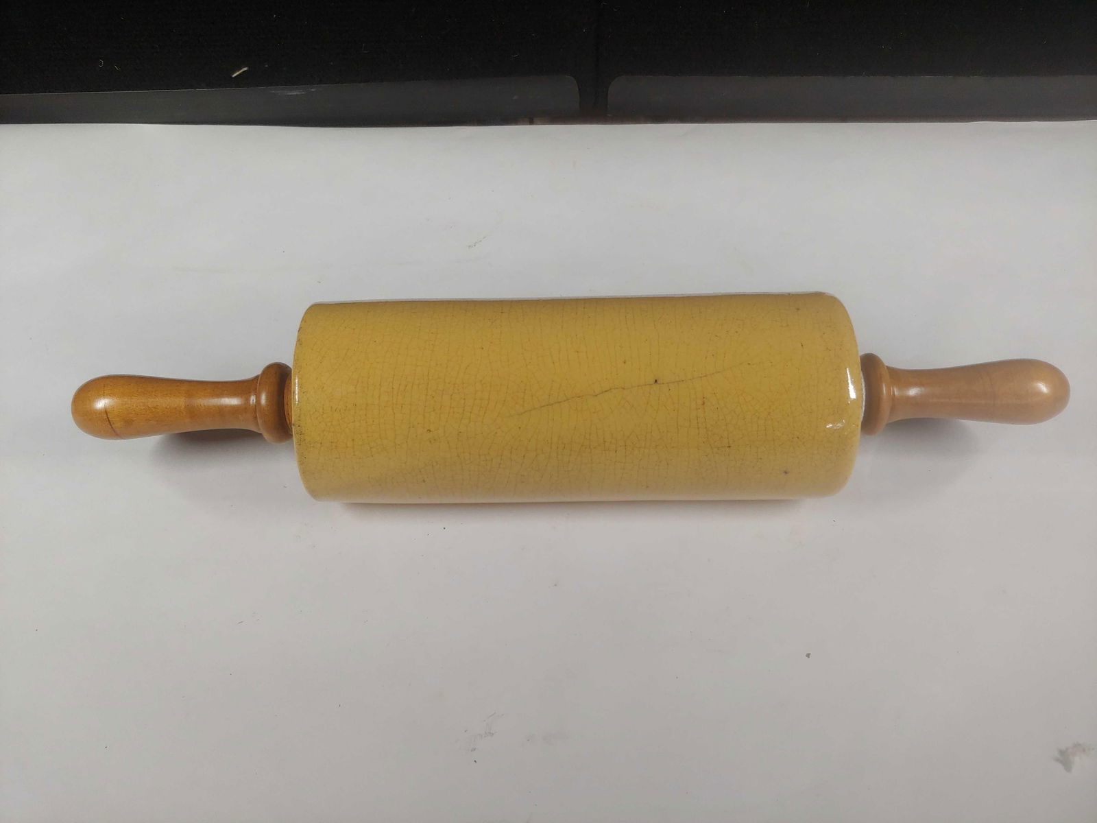 Yellow ware Rolling Pin (1 of 5)
