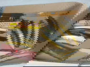 Straight Razors, Fish Knife, and Glass Cutter