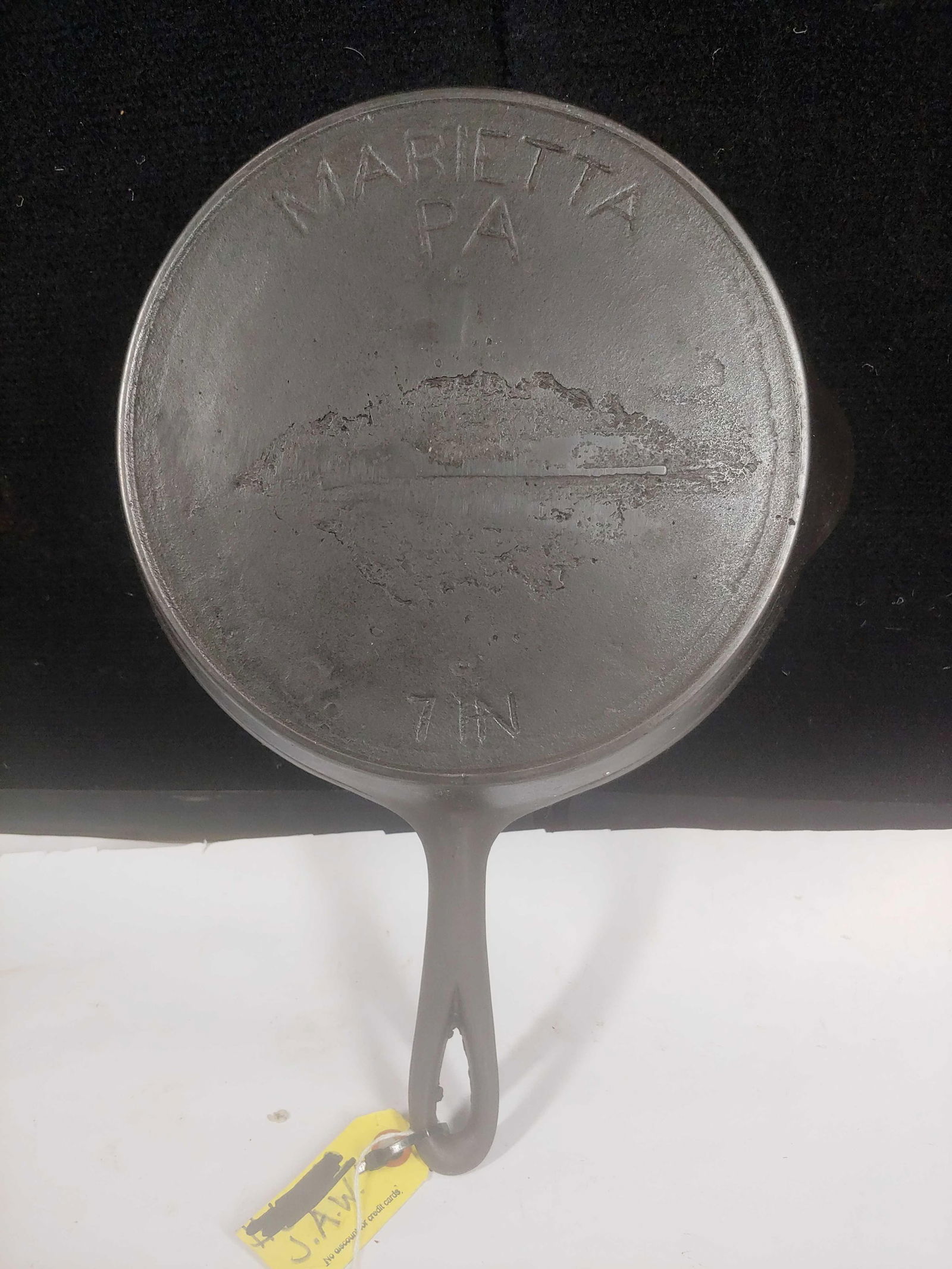 Marietta PA #7 Skillet: Clean interior with several minor pits. R&C 7in. With heat ring