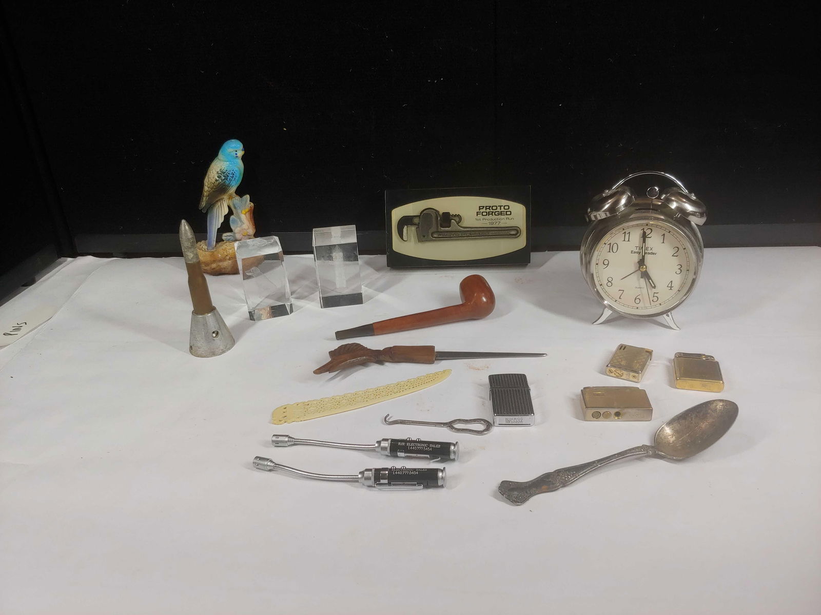 Timex Clock, Paper Weights, Pipes, Lighters & Collectibles (1 of 8)