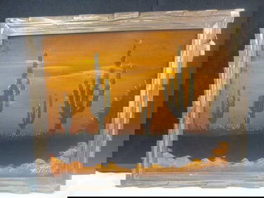 Pasten Signed Western Velvet Painting