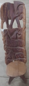 Wood Carved African Paddle Chair