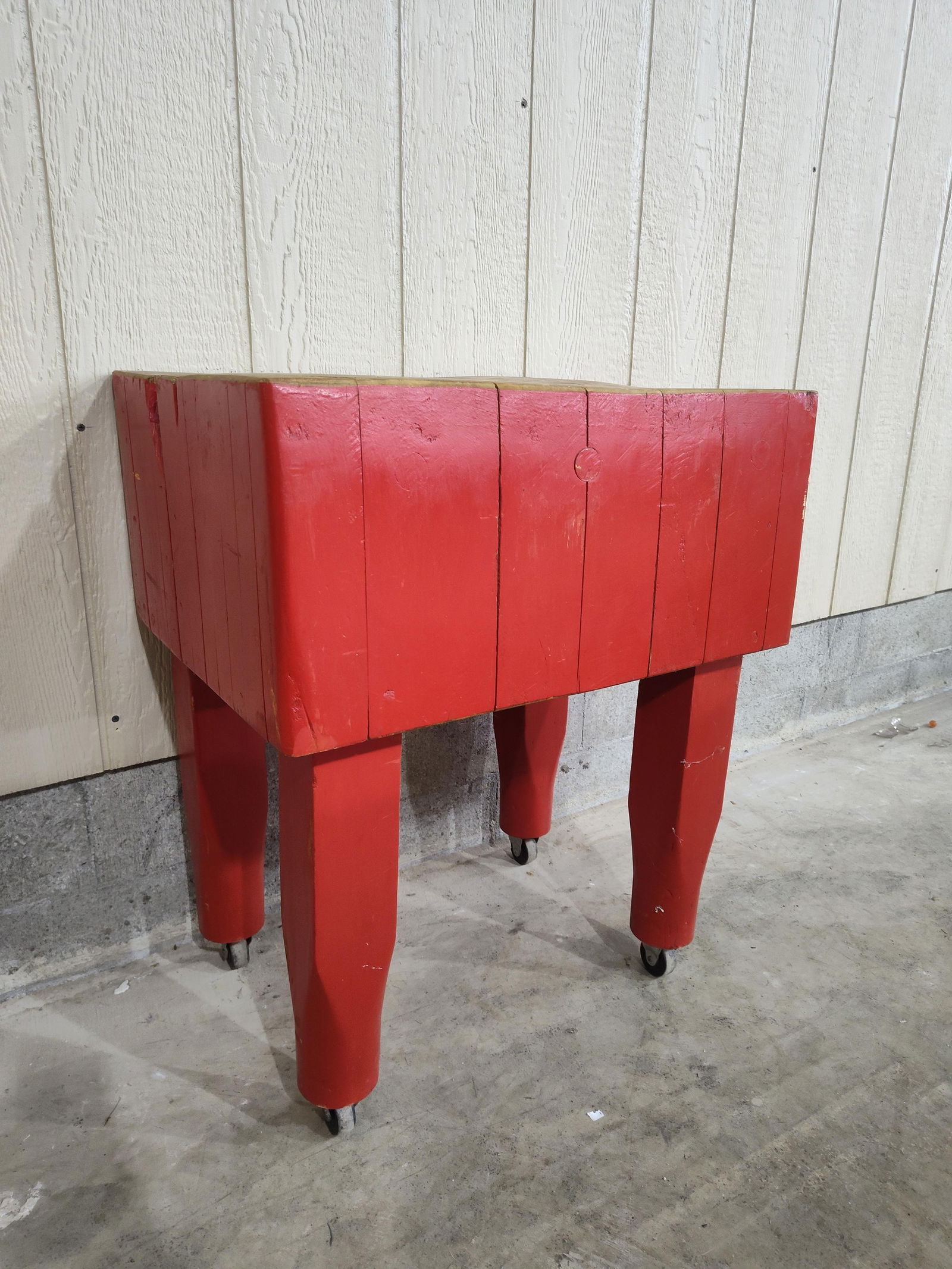 Great Red painted Butcher Block (1 of 3)