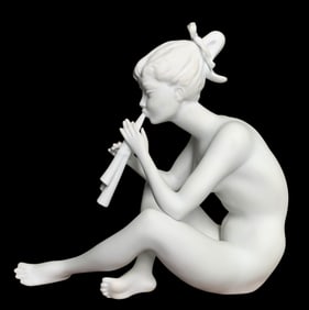 Exquisite West Germany KAISER Bisque Porcelain Nude Nymph Statue