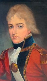 Incredible 19th Century British Military Officer Oil on Canvas Painting