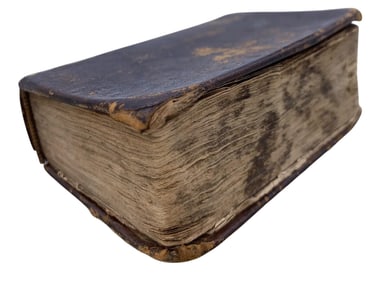 Miniature 1847 Methodist Hymns Leather Bound Pocket Size Religious Music Book