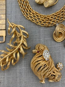 Vintage Mid Century to 80s Gilded Golden Jewelry Collection