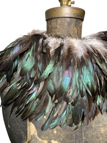 Sewn Iridescent Millinery, Reenactment, Costuming, Rooster Coque Tail Feather Strands