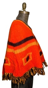 Italian Mid Century era The May Company Cleveland Label Pumpkin Wool Cape