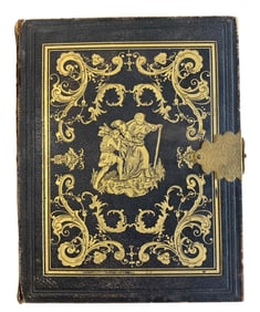 Ornate Mid 19th Century Family Bible with Color Engravings