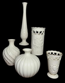 5 Vintage LENOX Porcelain Vases
