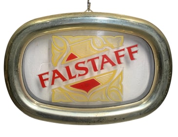 Working Mid Century Illuminated Falstaff Beer Advertising Bar, Pub, Light