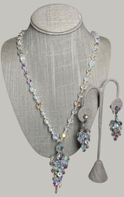 25 pc Vintage Rainbow Aurora Borealis Faceted Crystal Jewelry Collection